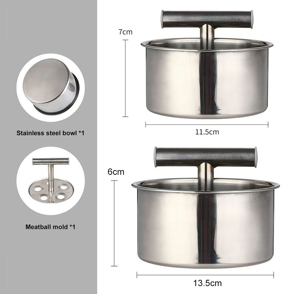Meat Patty Maker Press Manual - Stainless Steel Meatball Maker Tool 6/12