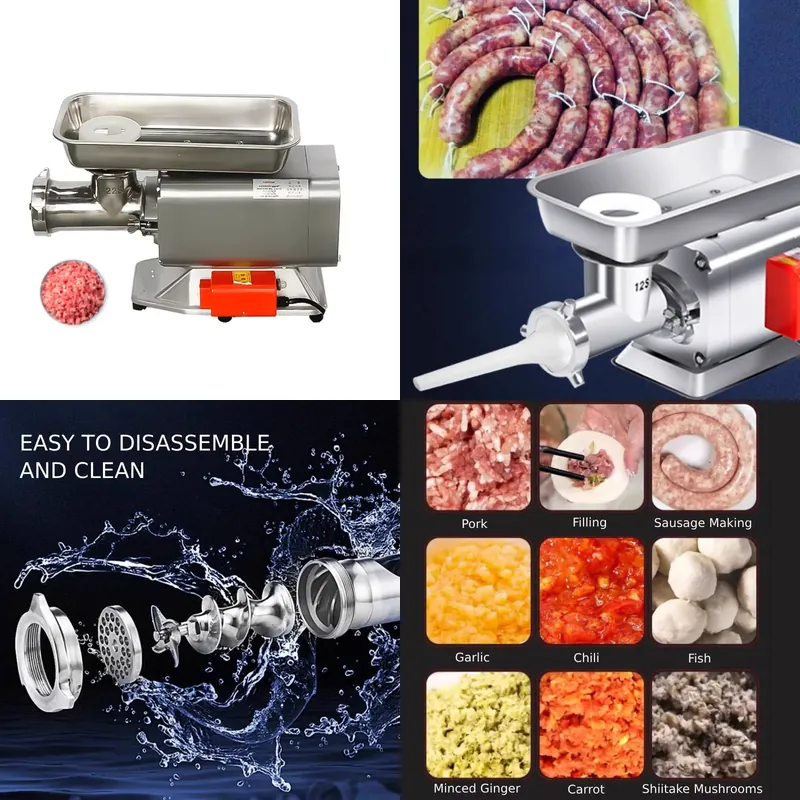 Industrial Meat Grinder 1500W - CE Certified Stainless Steel Commercial Electric