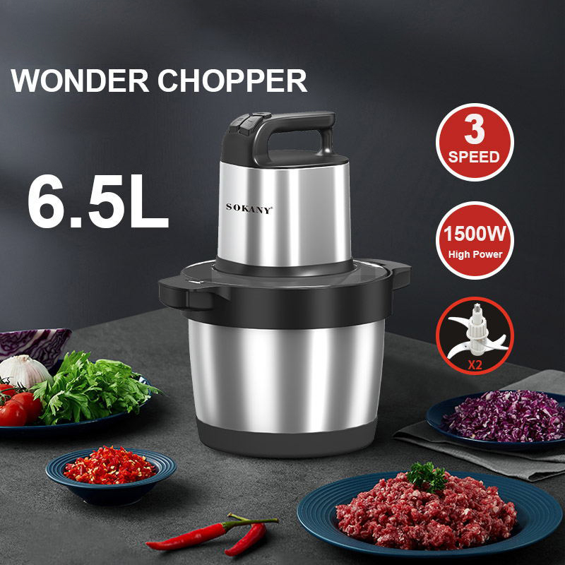 Industrial Meat Grinder 1500W - Electric Meat Grinder 6.5L Kitchen Chopper