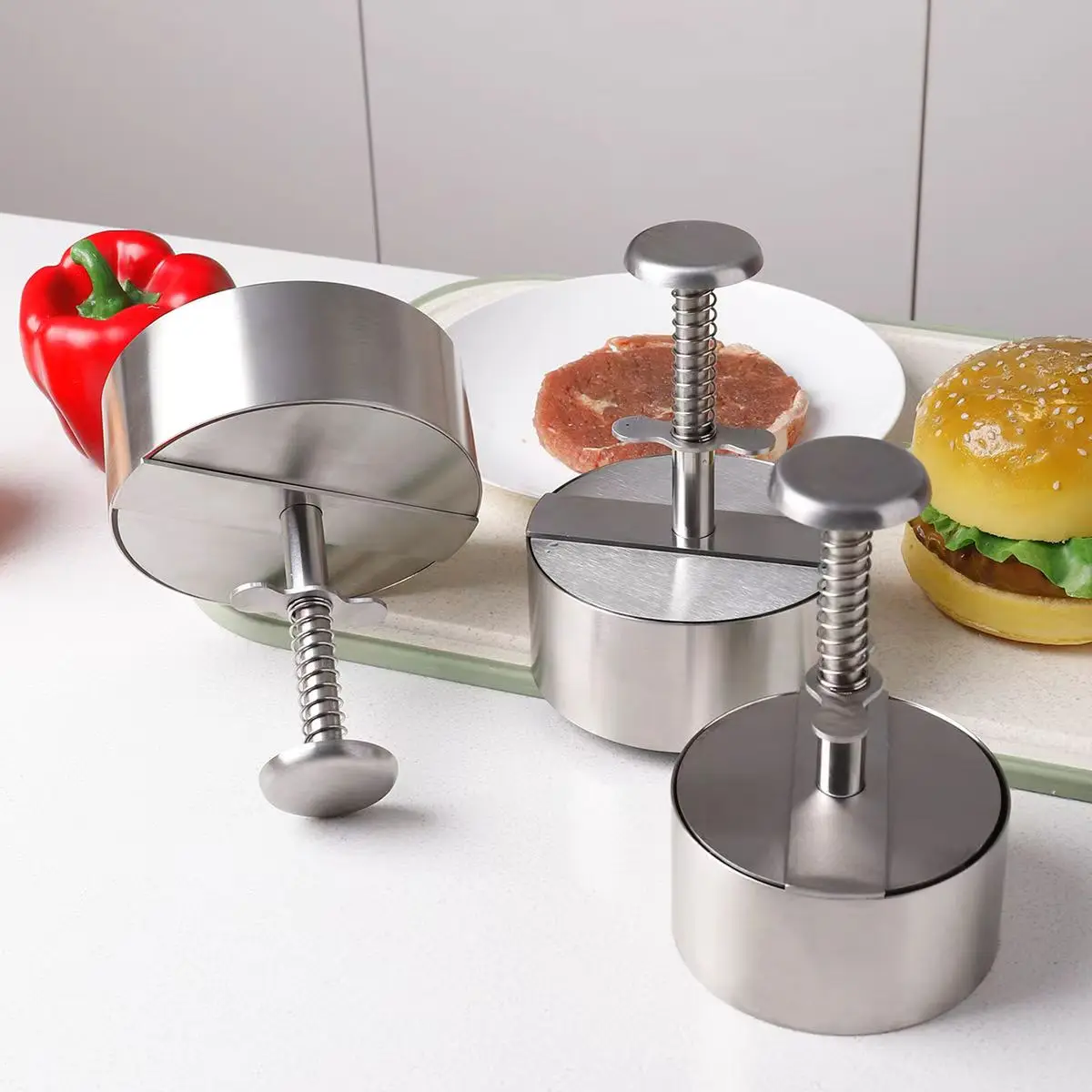 304 Stainless Steel Hamburger  - đánh giá và giá Meat Patty Maker Press Manual