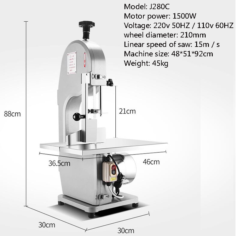 Stainless Steel Meat Band Saw  - đánh giá và giá Meat Band Saw Cutting Machine