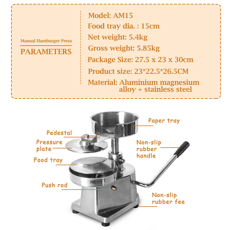 Hamburger Press Manual Burger  - đánh giá và giá Meat Patty Maker Press Manual